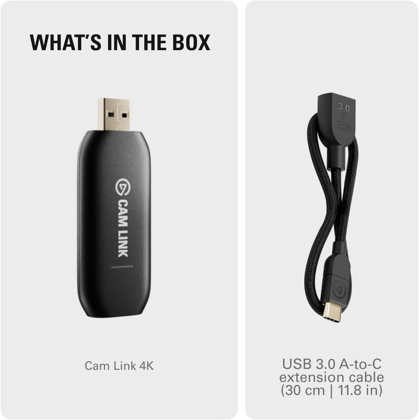 Elgato Cam Link 4K – External Capture Card for DSLR & Camcorder, ActionCam as Webcam, Meet/Stream/Record in 1080p60 or 4K30/4K60, Easy Connect for OBS/Zoom/Discord – HDMI to USB 3.0, PC/Mac/iPad