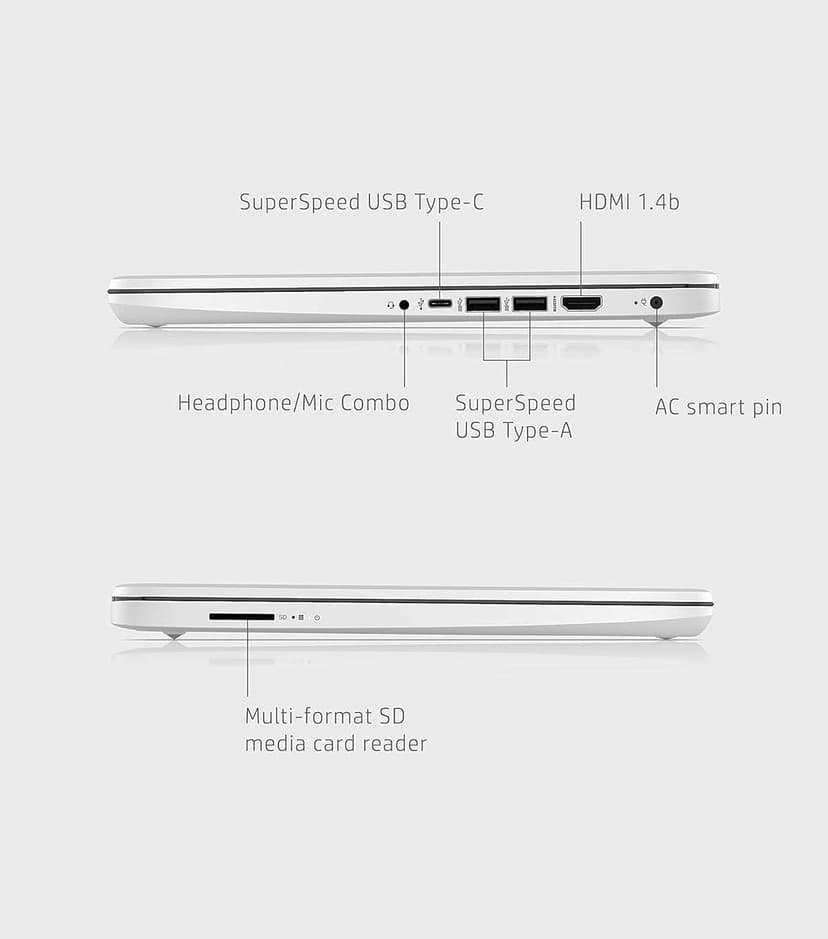 HP 14in Schools and Business Laptop, Intel Quad-Core N4120 CPU, 16GB RAM, 64GB eMMC, 256GB Micro SD, 1-Y Office 365, Webcam, HDMI, WiFi, Win 11 S(White)