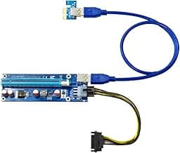Kingwin PCIe Riser Card Adapter 1x to 16x with 6-Pin Power Cable, SATA to PCI-E Extension Cable for GPU Bitcoin Mining, Ethereum, ETH, Crypto Mining Rig (Latest Version)