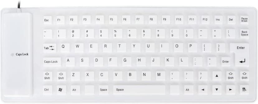 Keyboard, Typewriter Keyboard Mechanical Keyboard with Soft Comfortable USB Wired Silicone Keyboard Silicone Keyboard Fully Sealed Design Lightweight Portable for PC (White)