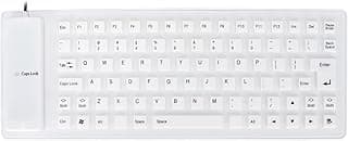 Keyboard, Typewriter Keyboard Mechanical Keyboard with Soft Comfortable USB Wired Silicone Keyboard Silicone Keyboard Fully Sealed Design Lightweight Portable for PC (White)