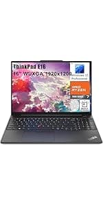 Lenovo ThinkBook 16 G6 16" FHD+ Laptop Computer, 13th Gen Intel 10-Core i5-1335U (Beat i7-1270P), 16GB DDR5 RAM, 512GB PCIe SSD, WiFi 6, Bluetooth 5.1, Fingerprint Reader, Windows 11 Pro, Tilsiy Cable