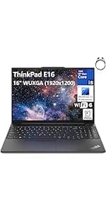 Lenovo ThinkBook 16 G6 16" FHD+ Laptop Computer, 13th Gen Intel 10-Core i5-1335U (Beat i7-1270P), 16GB DDR5 RAM, 512GB PCIe SSD, WiFi 6, Bluetooth 5.1, Fingerprint Reader, Windows 11 Pro, Tilsiy Cable