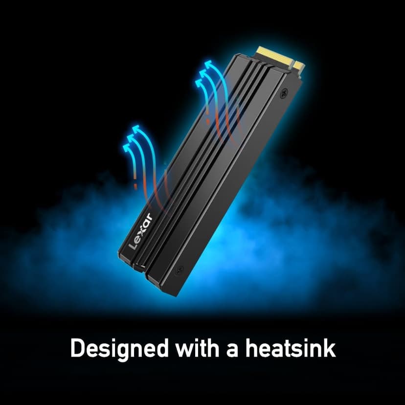 Lexar 1TB NM790 SSD with Heatsink PCIe Gen4 NVMe M.2 2280 Internal Solid State Drive, Up to 7400/6500 MB/s Read/Write, Compatible with PS5, for Gamers and Creators, Black (LNM790X001T-RN9NU)