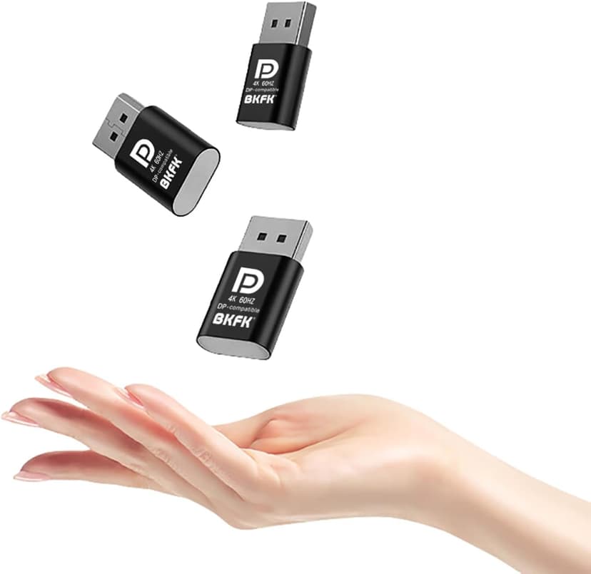 4K DisplayPort Headless Dummy Plug - Supports 1080p-240Hz EDID Emulator Dongle 60Hz for Crypto Mining, Remote Servers, and Virtual Desktops(DP-4K-2P)