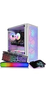 STGAubron Gaming Desktop PC, Intel Core I7 8th Gen up to 4.1G, GeForce GTX 1660 Super 6G, 16G DDR4, 512G SSD, WiFi 6 & BT 5.2, RGB Fan x4, Windows 11 Home