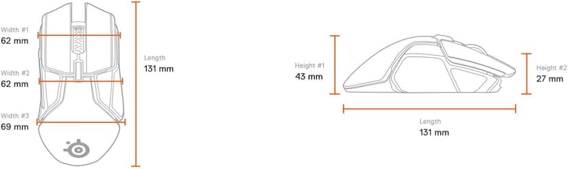 SteelSeries Rival 650 Quantum Wireless Gaming Mouse - Rapid Charging, 12,000 Cpi Dual Sensor, 256 Weight Configs, 8 Zone RGB Lighting