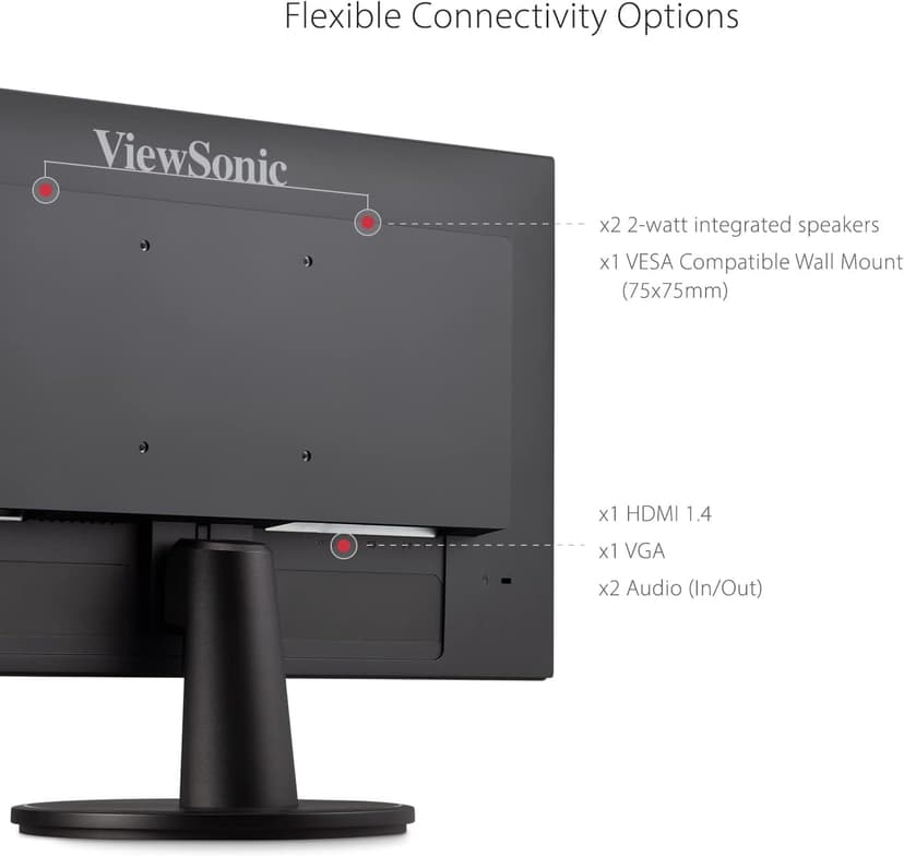 ViewSonic VS2247-MH 22 Inch 1080p Monitor with 100Hz, FreeSync, Thin Bezels, Eye Care, HDMI, VGA Inputs for Home and Office