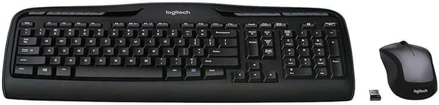 Logitech MK335 Quiet Wireless Keyboard and Mouse Combo - Black/Silver Keyboard and Mouse Combo Wireless, Ambidextrous