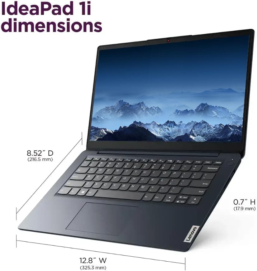 Lenovo IdeaPad 14" Business & Student Laptop, 4GB RAM 384GB Storage (256GB SSD+128GB eMMC), Dual-Core Intel Celeron, Windows 11 Home with 1-Year Microsoft Office 365 Included, PLUSERA Earphones