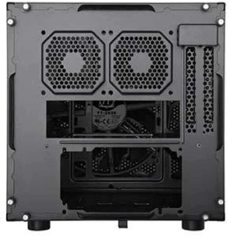 Thermaltake Core V1 SPCC Mini ITX Cube Gaming Computer Case Chassis, Interchangeable Side Panels, Black Edition, CA-1B8-00S1WN-00