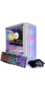 STGAubron Gaming Desktop PC, Intel Core I7 8th Gen up to 4.1G, GeForce GTX 1660 Super 6G, 16G DDR4, 512G SSD, WiFi 6 & BT 5.2, RGB Fan x4, Windows 11 Home