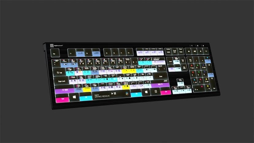 Logickeyboard Designed for Blackmagic Davinci Resolve 17 Compatible with Win 7-11- Astra 2 Backlit Keyboard # LKB-RESB-A2PC-US