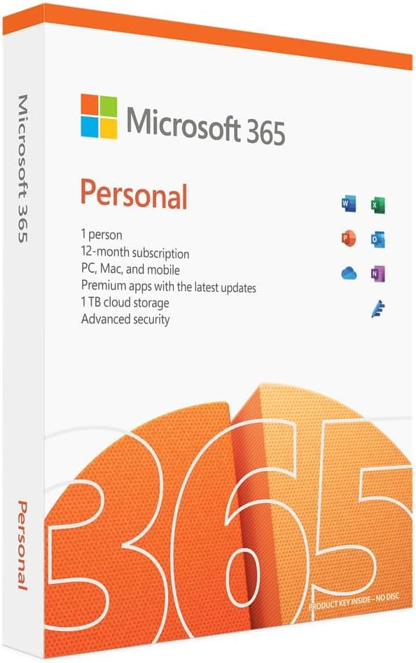 Microsoft 365 Personal | 12-Month Subscription, 1 person | Premium Office apps | 1TB OneDrive cloud storage | PC/Mac Download