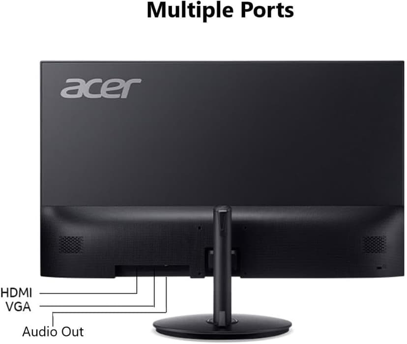 Acer SH242Y Ebmihx 23.8" FHD 1920x1080 Home Office Ultra-Thin IPS Computer Monitor AMD FreeSync 100Hz Zero Frame Height/Swivel/Tilt Adjustable Stand Built-in Speakers HDMI 1.4 & VGA Port