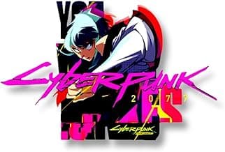 Cyberpunk Vinyl Sticker Cyberpunk car Decal Cyberpunk car Sticker Water Proof Cyberpunk Sticker Reflective for car for Laptop (Purple)