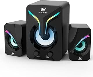 OROW Computer Speakers,Mini PC Speakers with Subwoofer,2.1 Desktop Speaker with RGB Lights,USB Powered, Stereo Sound,Gaming Speakerwith 3.5mm Aux Cable for Monitor/Laptop/Tablet(S212)
