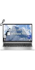 HP Elitebook 650 G10 15.6" FHD Business Laptop Computer, 13th Gen Intel 10-Core i5-1335U (Beat i7-1270P), 16GB DDR4 RAM, 512GB PCIe SSD, WiFi 6E, Bluetooth 5.3, Backlit KB, FR, Windows 11 Pro, AZ-XUT