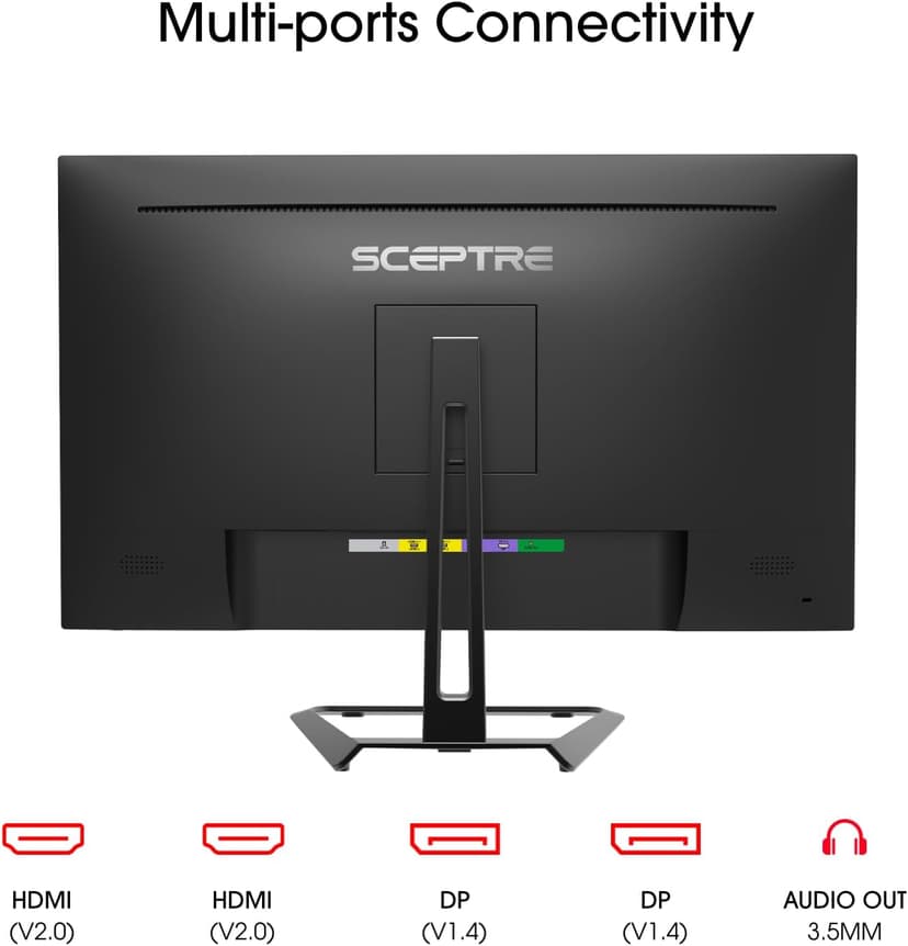 Sceptre 4K IPS 27" 3840 x 2160 UHD Monitor up to 70Hz DisplayPort HDMI 99% sRGB Build-in Speakers, Black 2021 (U275W-UPT)