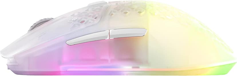 SteelSeries Aerox 3 Wireless - Holey RGB Gaming Mouse - 18K DPI TrueMove Air Optical Sensor - Ultra-Lightweight Water Resistant Design - Ghost