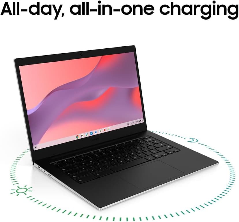 Samsung 14" Galaxy Chromebook Go Laptop PC Computer, Intel Celeron N4500 Processor, 4GB RAM, 64GB Storage, ChromeOS, XE340XDA-KA2US, Student Laptop, Back to School Ready, Silver