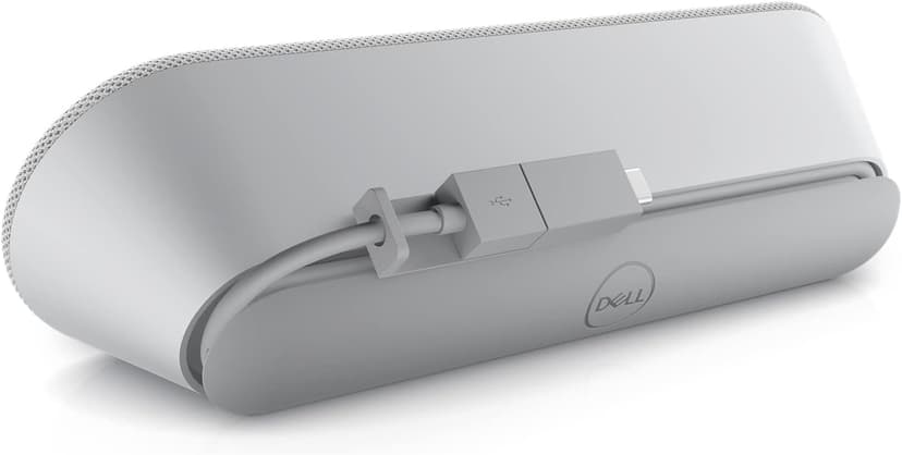 Dell SP3022 USB Computer Speaker for PC, Laptop, Monitor, Business Conference-Mini Soundbar Speakerphone, AI Noise Echo Cancellation, Full Duplex Audio, 2 x 1.8W, MS-Teams Certified - Platinum Silver
