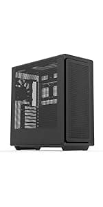 Rosewill Helium NAS Black ATX Mid Tower Computer Case, Mesh Panel, 4X 140mm PWM Fan, Ideal for DIY NAS, Media Servers, or Small Business Applications
