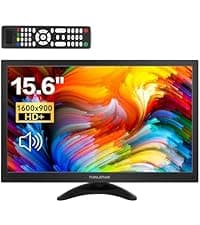 13.3 inch Small PC Monitor 1366x768 Mini LED Monitor with HDMI VGA AV BNC USB Intput, for Fire Stick Computer Xbox Ras pi, Built-in Speaker