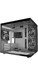 PC Case Pre-Install 4 RGB Fans, ATX Gaming Computer Case with Diamond-Shaped Mesh Front & Tempered Glass Side Panel, USB 3.0 Airflow Mid Tower case,621