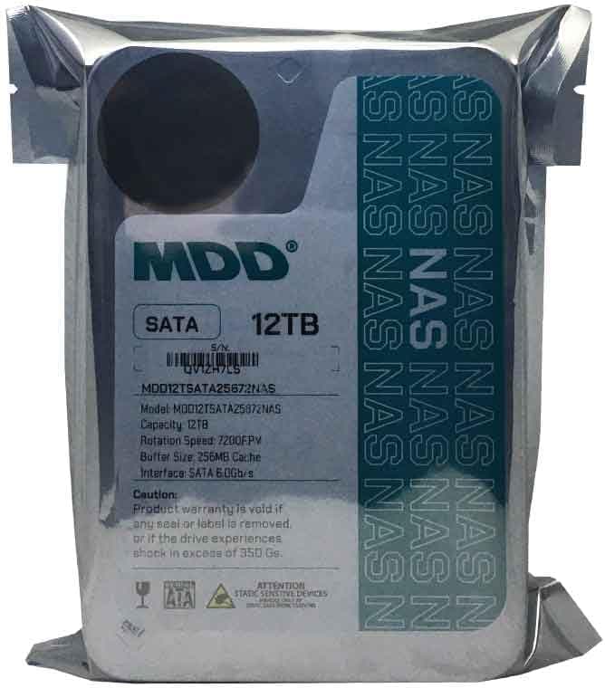 MDD MAXDIGITALDATA MDD (MDD12TSATA25672NAS) 12TB 7200 RPM 256MB Cache SATA 6.0Gb/s 3.5'' Internal NAS Hard Drive - 5 Years Warranty (Renewed)