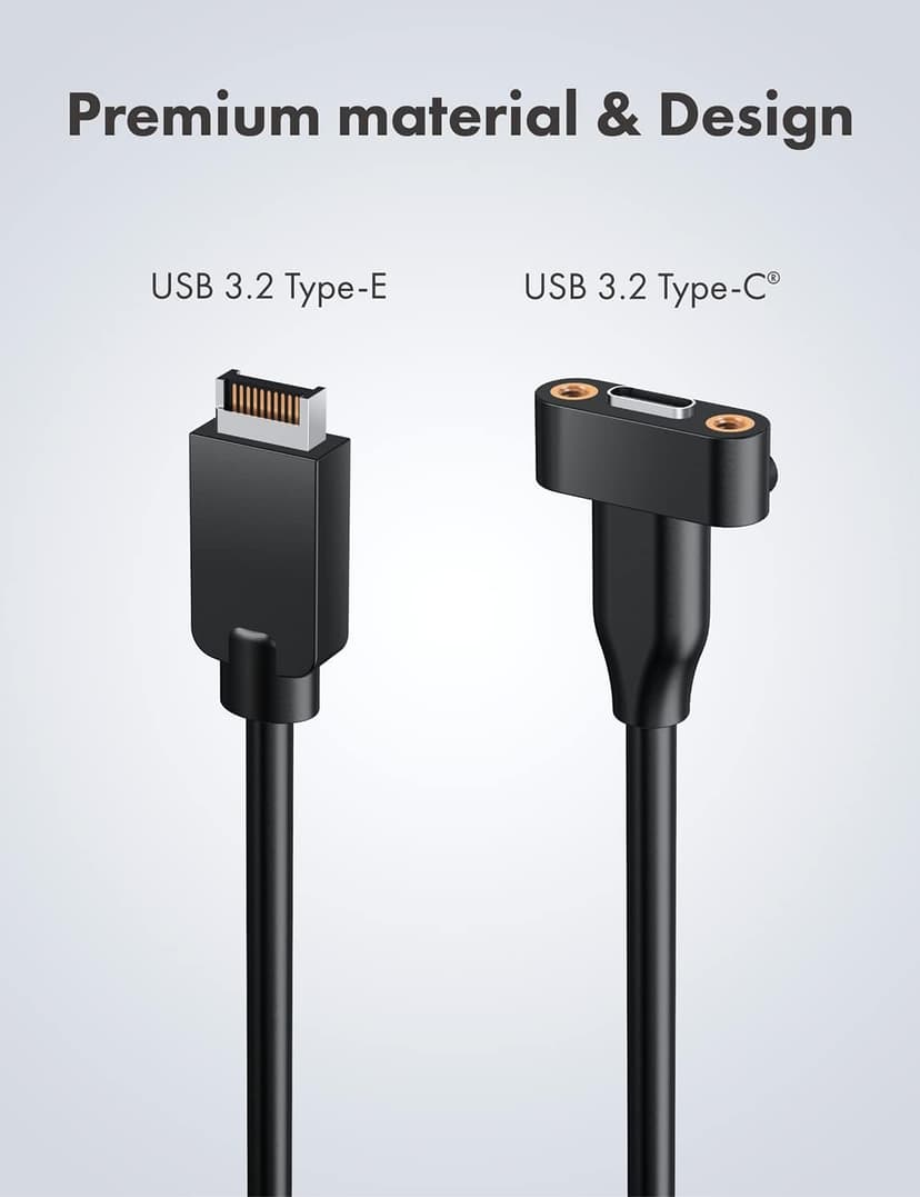 GRAUGEAR 20Gbps USB 3.2 Gen 2x2 USB-C Front Panel Type-C Adapter, Motherboard Header Extension Cable, USB-C to USB3.2 Type-E Key-A 20-Pin Connector with PCIe Bracket, 23.6 in [G-AD-ETC-10G]