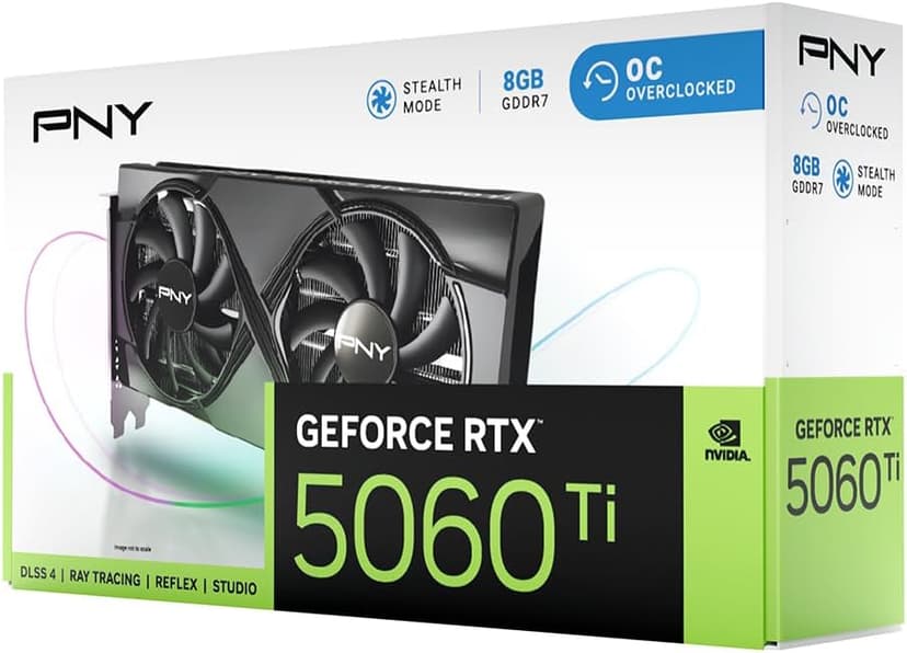 PNY GeForce RTX™ 5060 Ti 8GB Overclocked Dual Fan GPU DLSS 4
