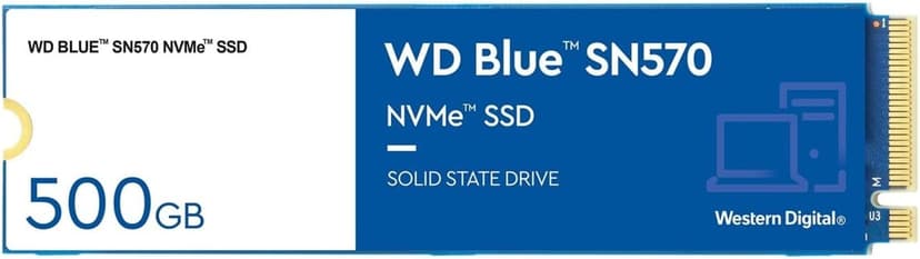 Western Digital 500GB WD Blue SN570 NVMe Internal Solid State Drive SSD - Gen3 x4 PCIe 8Gb/s, M.2 2280, Up to 3,500 MB/s - WDS500G3B0C