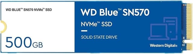 Western Digital 500GB WD Blue SN570 NVMe Internal Solid State Drive SSD - Gen3 x4 PCIe 8Gb/s, M.2 2280, Up to 3,500 MB/s - WDS500G3B0C