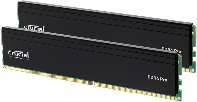 Crucial Pro 32GB DDR4 RAM Kit (2x16GB), High-Performance 3200MHz (or 3000MHz or 2666MHz) Desktop Memory UDIMM 288-Pin, Compatible with Intel and AMD Ryzen - CP2K16G4DFRA32A