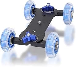 Joyzan Camera Dolly Wheel, Scaled Table Skater Slider Car 10KG Load Rail Roller Track Mini Adjustable Desktop Portable Professional DSLR Camcorder Mirrorless Cell Phone Video Low Level Noise Shooting
