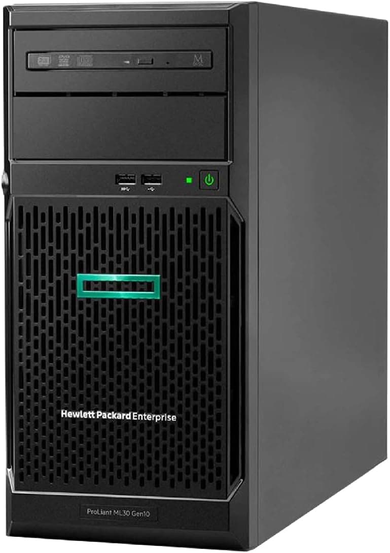 Hewlett Packard Enterprise HPE ProLiant ML30 Gen10 Plus Tower Server, Xeon E-2314 4-Core 2.8GHz CPU, 32GB DDR4 Memory, 8TB SSD Storage, RAID, iLO