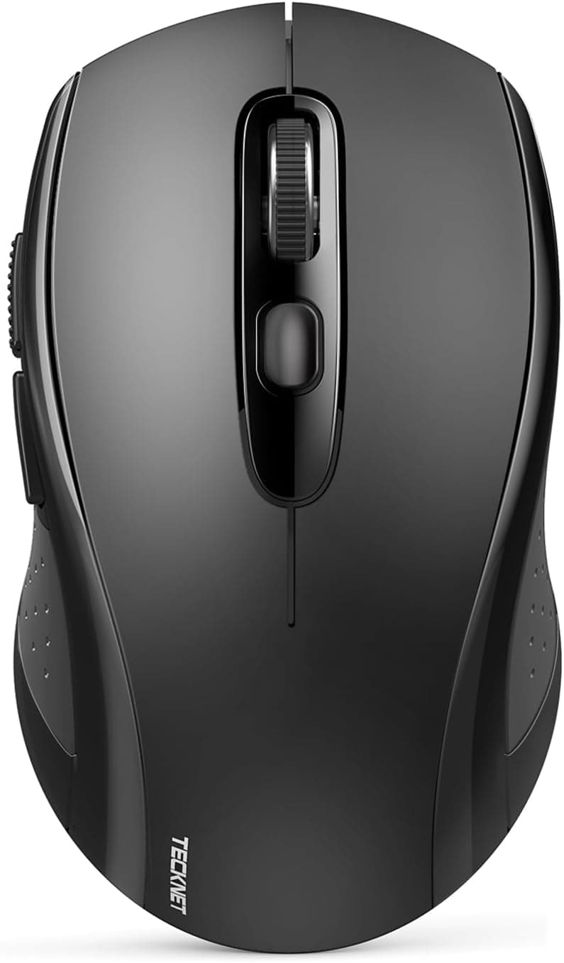 TECKNET Wireless Bluetooth Mouse for Laptop, 2.4G USB-A Silent Wireless Computer Mouse, 5-Level Adjustable 4000 DPI, Portable Mice with Receiver & 6 Buttons, 18 Months Battery Life (NOT USB-C)