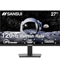 SANSUI 24 Inch Gaming Monitor 180Hz 1Ms FreeSync HDR 110% sRGB FHD 1080P Computer Monitor HDMI DP Ports Eye Care Frameless VESA Mount Cable Management(ES-G24F4L HDMI Cable Included)