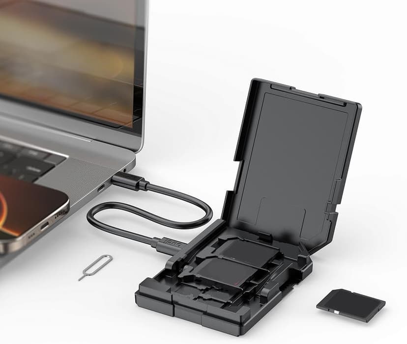 Multi-Function USB-C 3.0 SD/TF Card Reader with 65W Fast Charging – 12-Slot High-Speed 5Gbps Transfer for Photographers | 4 SD & 8 TF Slots | Compatible with Desktops, Tablets, and USB-C Smartphones