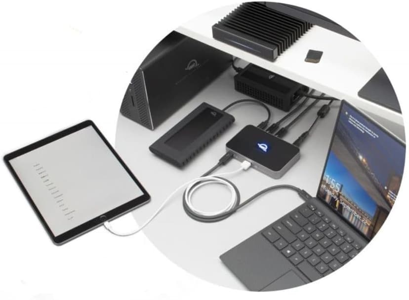 OWC 5 Port Thunderbolt Hub - 60W Charging, (3) Thunderbolt 4 (USB-C) Ports, (1) USB 3.2 Gen 2 Type-A Port, Dual Display suppor, Compatible with Macs and PC's