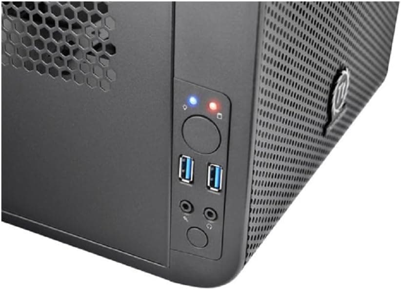 Thermaltake Core V1 SPCC Mini ITX Cube Gaming Computer Case Chassis, Interchangeable Side Panels, Black Edition, CA-1B8-00S1WN-00