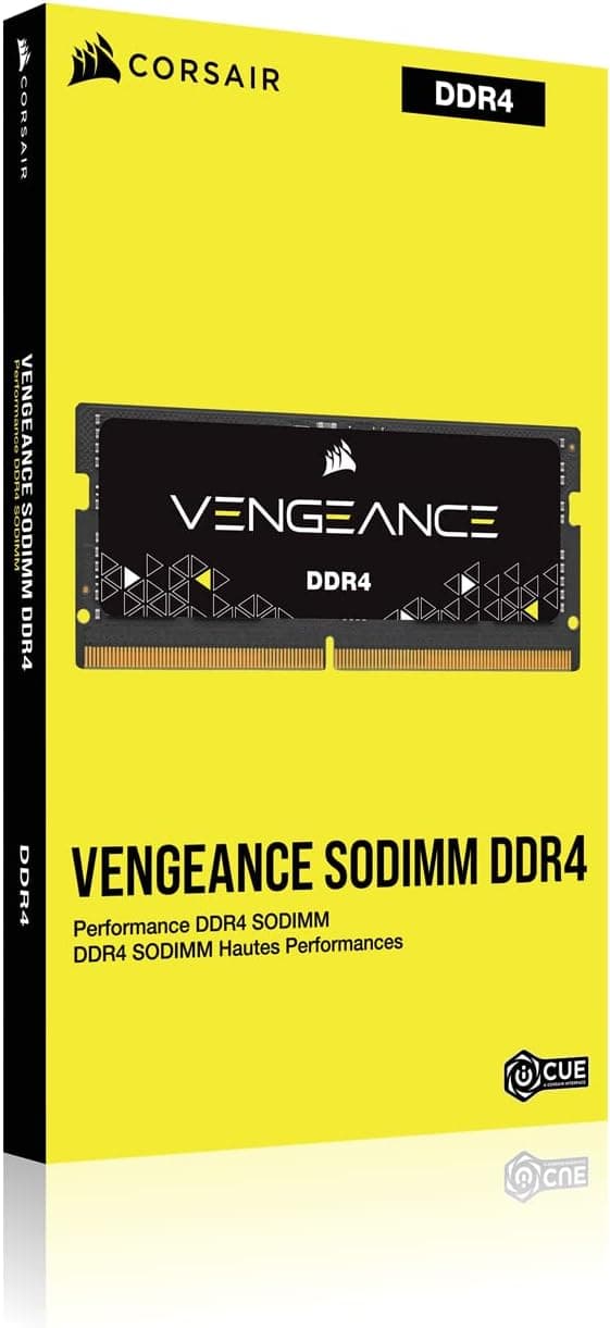 CORSAIR Vengeance SODIMM DDR4 RAM 32GB (2x16GB) 3200MHz CL22-22-22-53 1.2V Intel AMD Laptop Notebook Memory - Black (CMSX32GX4M2A3200C22)