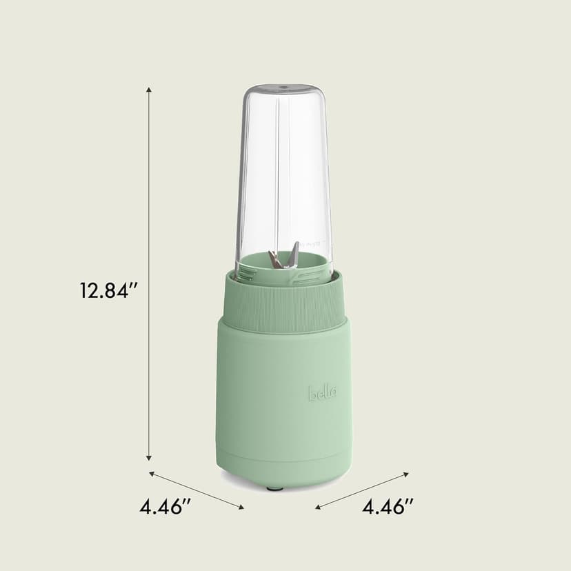 bella 6 Pcs Portable Rocket Blender, Juicer & Smoothie Maker, Press & Twist Design, EverGood™ & BPA Free Dishwasher Safe Parts, 4 Tip Stainless Steel Blade, Cord Wrap, 240 Watt Motor, Seaglass