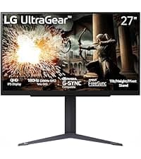 LG UltraGear QHD 27-Inch Gaming Monitor 27GL83A-B - IPS 1ms (GtG), with HDR 10 Compatibility, NVIDIA G-SYNC, and AMD FreeSync, 144Hz, Black