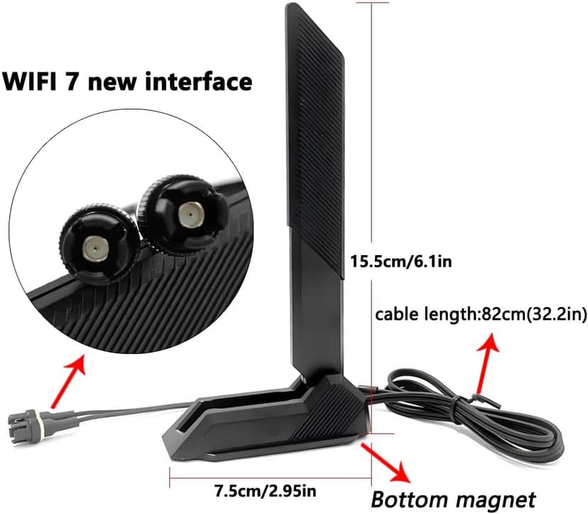 New Interface 2.4/5/6GHz Tri Band WiFi 7 Gaming Motherboard Antenna Cable Replacement for ASUS ROG Strix Z790 X890 Z890 B850 Z790-E Z790-F Z890-H Z890-F Z890-I Z890-E X870-I X870-F X870E-E PC Desktop
