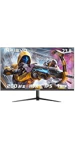 Gaming Monitor 27 Inch QHD 1440P Computer Monitor 165Hz VA 1ms Built-in Speakers, FreeSync, Ultra-Thin PC Monitor, VESA Compatible, Tilt Adjustable, Liftable Stand, Eye Care, HDMI X2 /DP