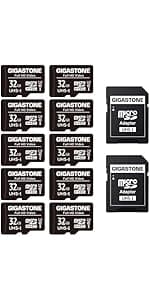 GIGASTONE 64GB 2-Pack Micro SD Card, 4K UHD Video, Surveillance Security Cam Action Camera Drone Professional, 90MB/s Micro SDXC UHS-I U3 Class 10