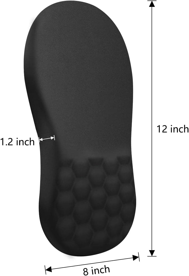 JIKIOU Ergonomic Mouse Pad Wrist Support with Massage Design, Memory Foam Wrist Rest Pain Relief Mousepad with Non-Slip PU Base, Mouse Pads for Wireless Mouse Black 12x8 inch