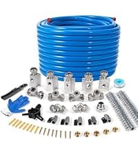 2PCS 3/4’’ Elbow Air Piping Fittings, Air Line Fittings For Shop Garage Compressed Air line System Kit Brass-Nickel Plated, 200PSI